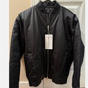 Athleta Women's Sateen  Black Bomber Jacket